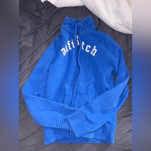 Abercrombie & Fitch Royal Blue Half-Zip Sweatshirt with White Logo